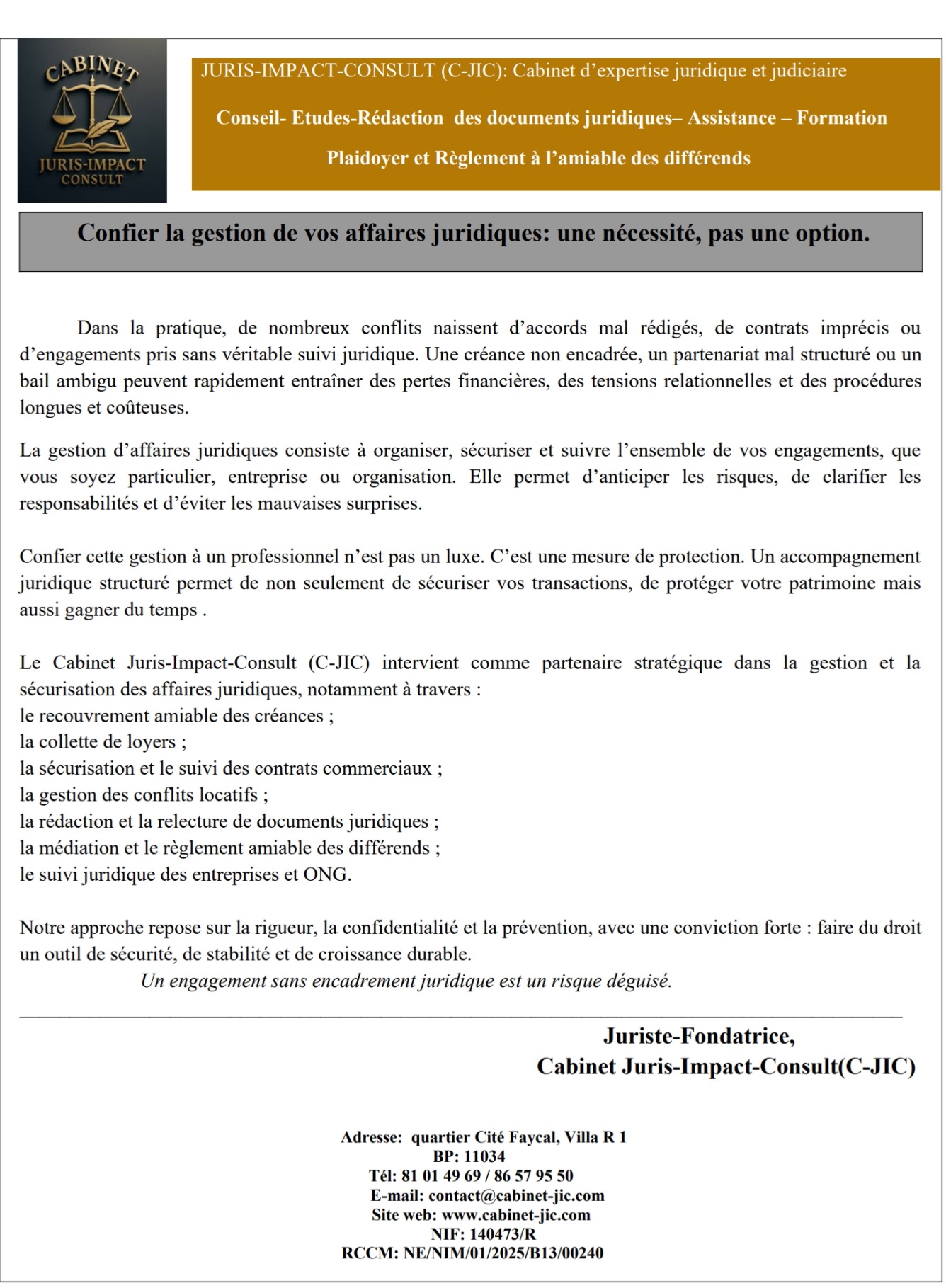 La gestion d'affaire juridique 