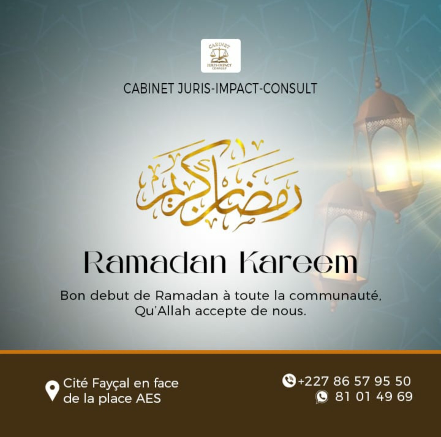Le Cabinet Juris-Impact-Consult vous souhaite un BON RAMADAN
