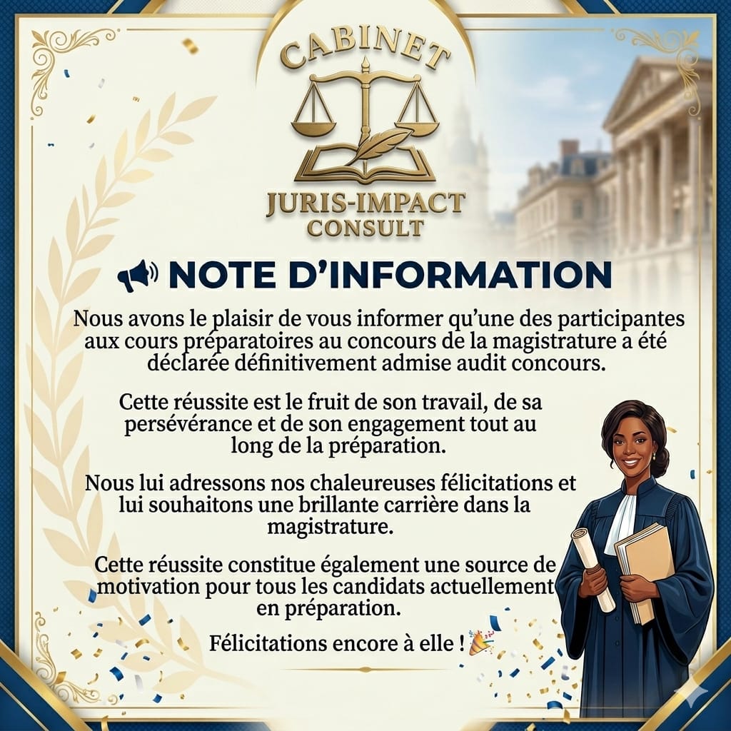 1 ere edition des cours préparatoires au concours de la magistrature