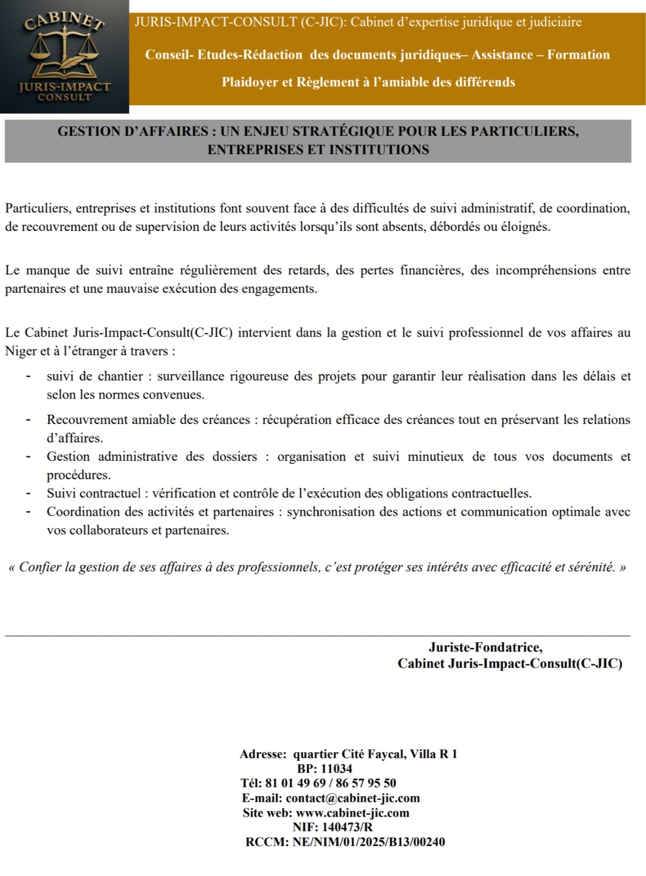 Gestion d'Affaires