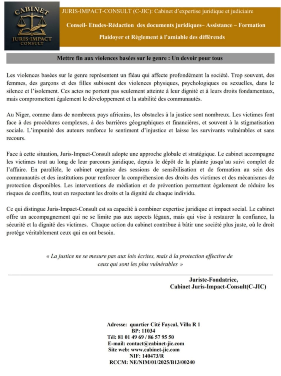 Sensibilisation : VBG