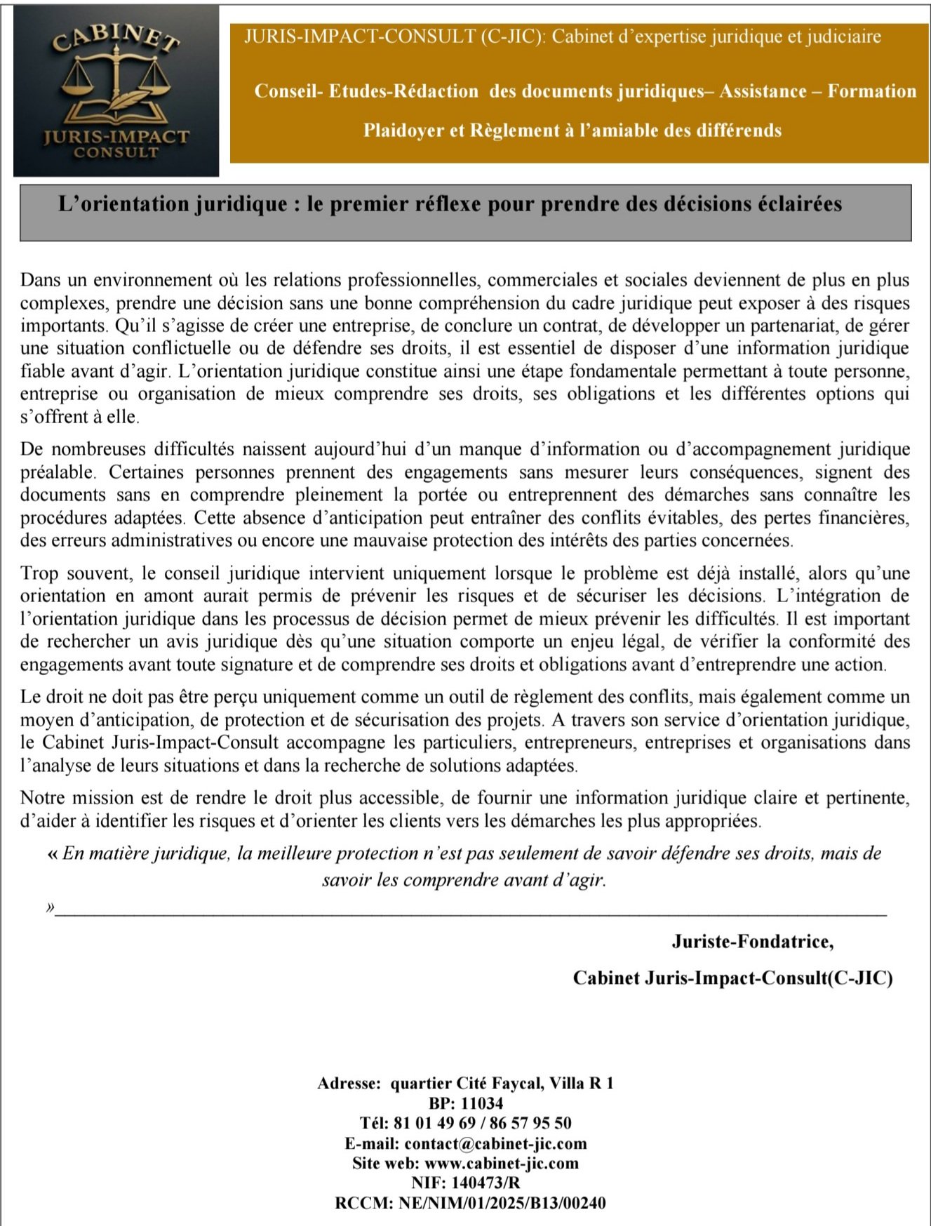 Orientation juridique