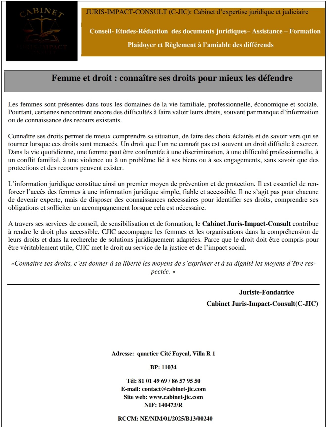 Droit des femmes